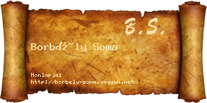 Borbély Soma névjegykártya