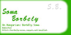 soma borbely business card