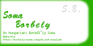 soma borbely business card